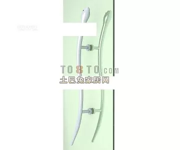 Handle With Round Key, Inox Lock 3d model