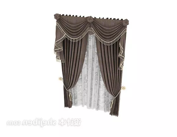 Collapsed Curtain Two Layers 3d model