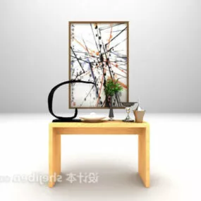 Wooden Minimalist Console Table 3d model