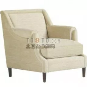 Gray Fabric Sofa Armchair 3d model