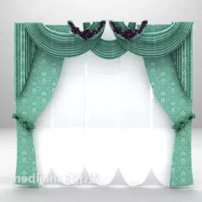 Green European Curtain 3d model