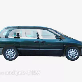 Green Painted Sedan Car 3d model