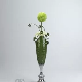Green Floral Plant Ornament 3d model