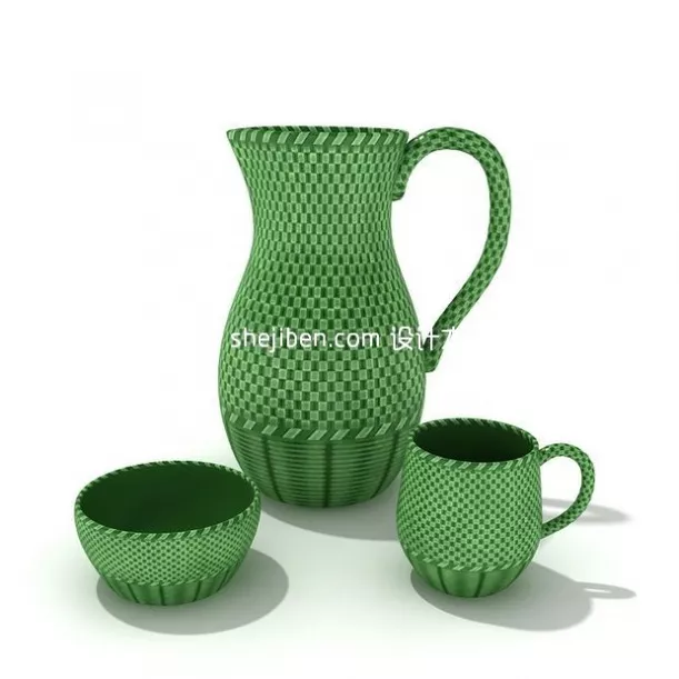 Plastic Cup Stack 3d model