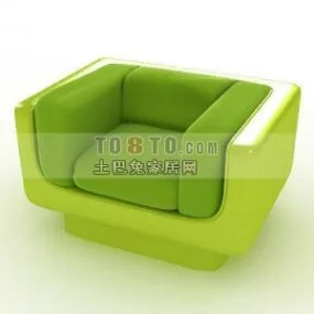 Green Modern Single Armchair 3d model