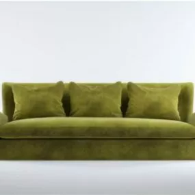 Green Sofa Fabric Textile 3d model