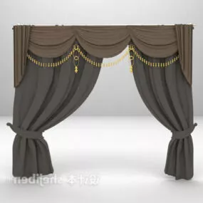 European Velvet Curtain 3d model
