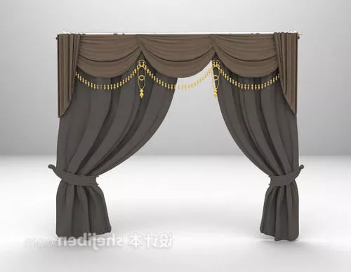 Roll Curtain, Textile Curtain 3d model