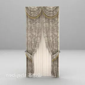Grey Elegant Curtain 3d model