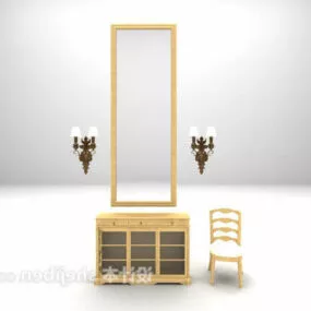 Wood Hall Cabinet 3d model