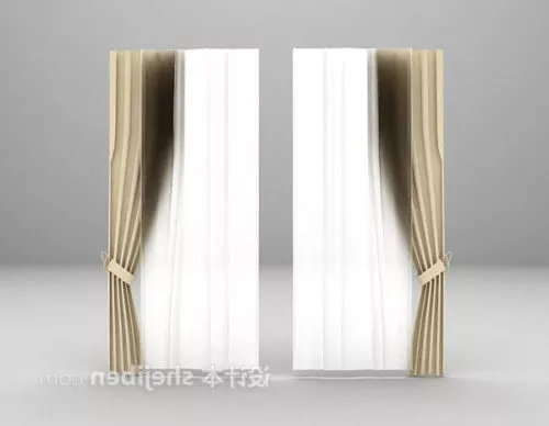 Grey Fabric Curtain 3d model Grey Fabric Curtain 3d model