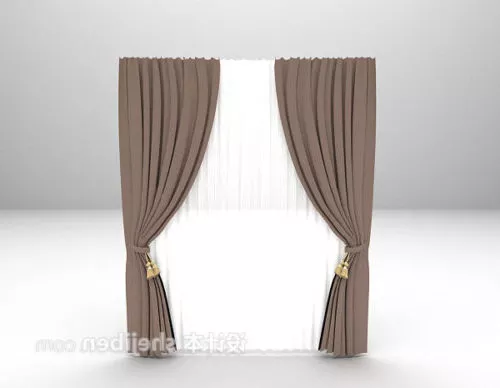 Window Curtain Vintage Pattern 3d model