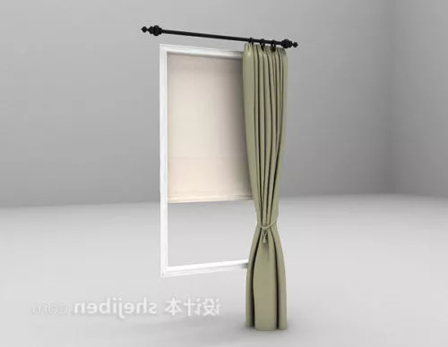 Rectangular Window White Frame 3d model
