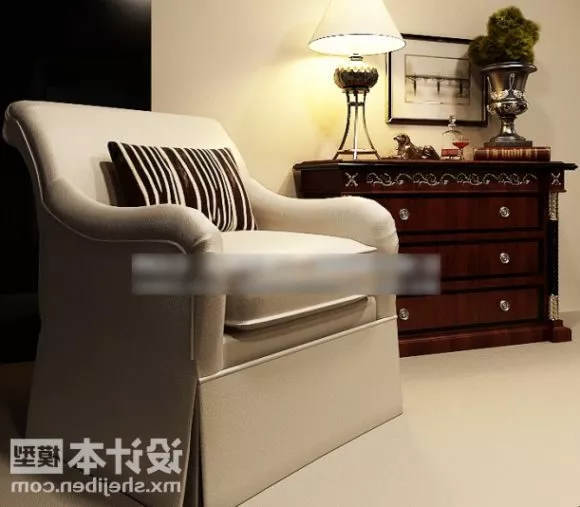 Elegant White Sofa 3d model Elegant White Sofa 3d model