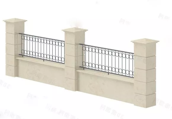 Wrought Iron Guardrail 3d model