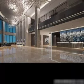 Hall Ceiling Decoration Interior Scene 3d model