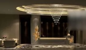 Hall With Big Chandelier Interior Scene 3d model