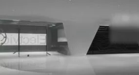 Hall Front Desk Interior Scene 3d model