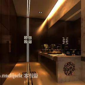 Dark Lighting Bathroom 3d model