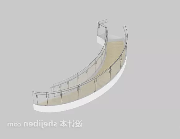 Housing Staircase With Handrail 3d model
