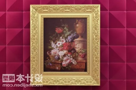 Chinese Four Paintings With Text 3d model