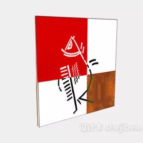 Simple Hanging Painting Modern Style 3d model