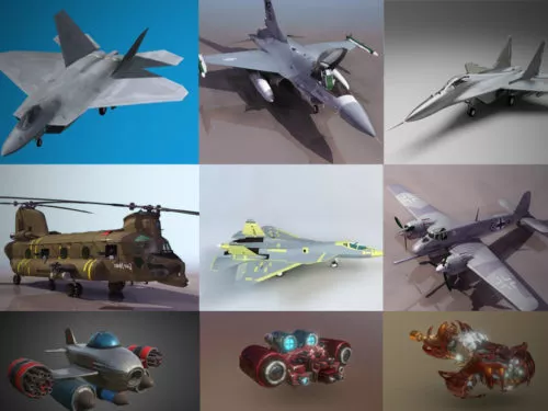 High Detailed Aircraft 3D Models Collection 2020