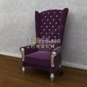 European High Back Sofa Chair Armchair 3d model