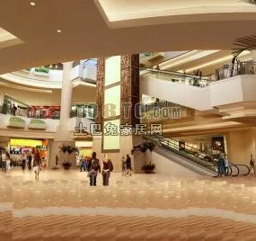 Mall Center Architecture Building 3d model