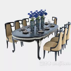 Elegant Dining Table Chair 3d model