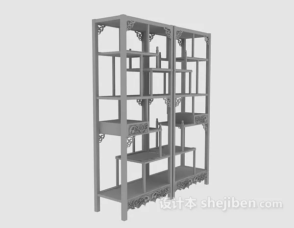 Side Low Locker With Rack Shoes 3d model