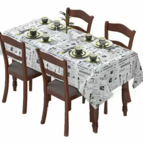 Home Dinning Table Set 3d model