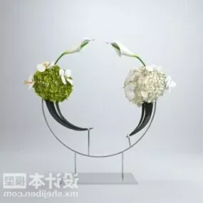 Flower Plant Circle Stand Interior Decorating 3d model