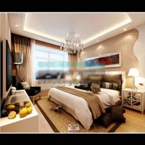 Home Bedroom Wall Decoration Interior Scene 3d model