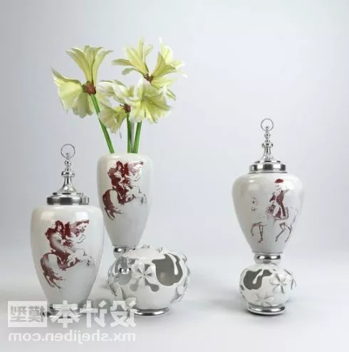 Vase Wire Frame Decorative 3d model