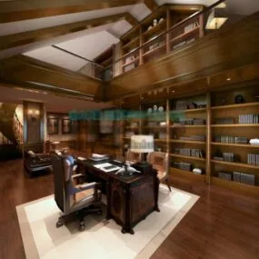 Home Fitting Study Room Interior 3d model