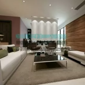 Home Interior With Modern Living Room Scene 3d model