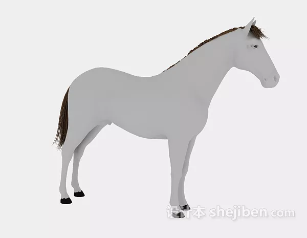 Art Figurine Horse Jade Material 3d model