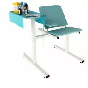 Hospital Chair With Table 3d model