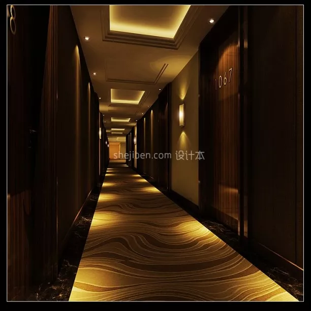 Hotel Corridor With Lighting Decoration V1 3d model Hotel Corridor With Lighting Decoration V1 3d model