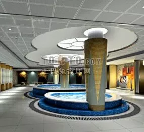Hotel Lobby Space 3d model