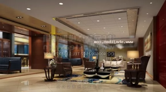 Building Hotel Hall Interior Scene 3d model Building Hotel Hall Interior Scene 3d model