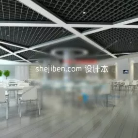 Hotel Restaurant Modern Interior 3d model