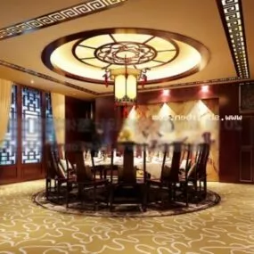 Villa Dinning Room Interior Scene 3d model