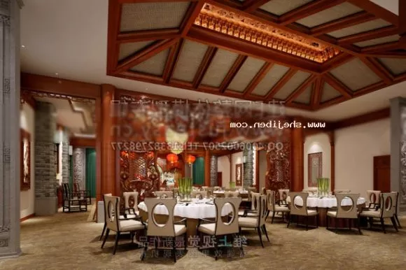 Hotel Restaurant With Table Chair Interior Scene 3d model Hotel Restaurant With Table Chair Interior Scene 3d model