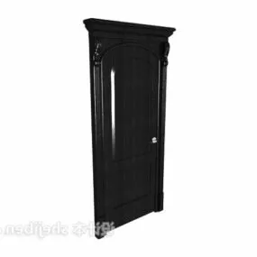 Room Door Antique Style Brown Wooden Door 3d model