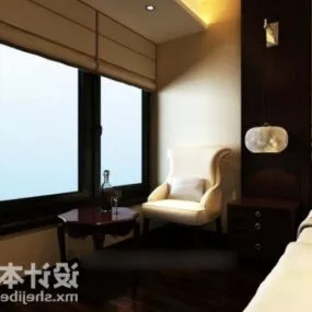 Hotel Armchair With Table 3d model