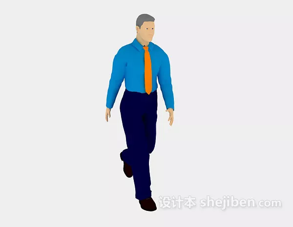 Walking Office Man 3d model
