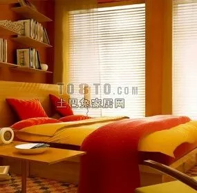 Indoor Bed Modern Style 3d model