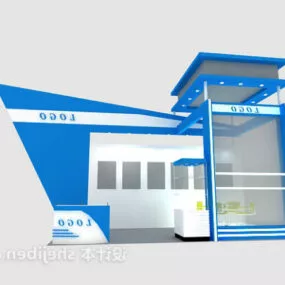 Blue Exhibition Interior 3d model